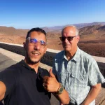 Ait Saoun Mountain View – Guide with Guest Brock Enjoying Sahara Desert Tour in Morocco