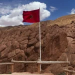 Monkey Fingers rock formations in Dades Valley Morocco surrounded by Atlas Mountains and desert landscapes